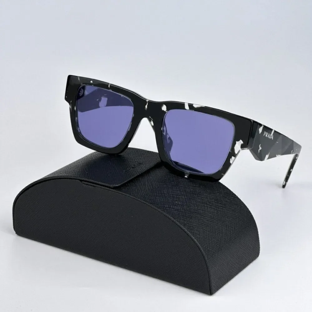 NEW Prada PRA06S 15O50B Tortoise Black Violet Mirror Square Unisex Sunglasses
